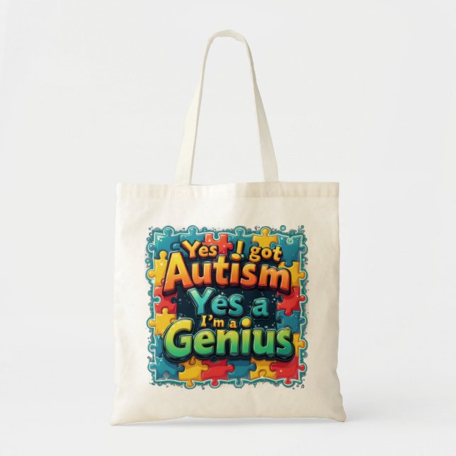 Tote Bag Autisme Genius (Devant)