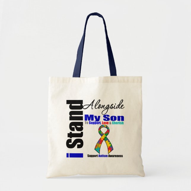 Tote Bag Autisme Je Suis Aux Côtés De Mon Fils (Devant)