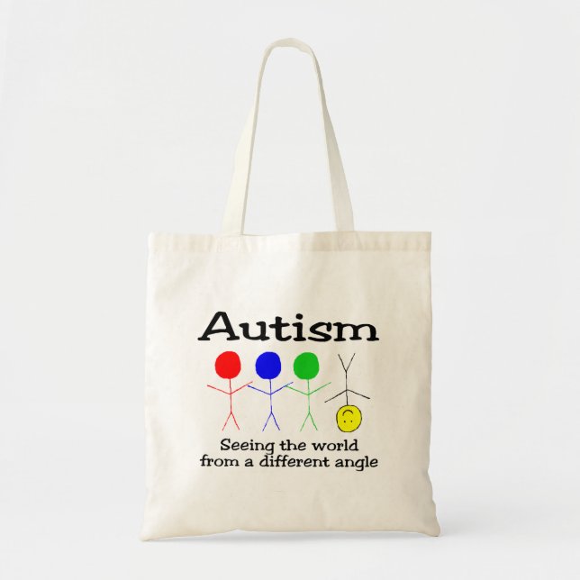 Tote Bag Autisme voyant le monde d'un angle différent (Devant)