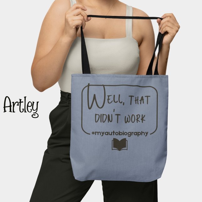 Tote Bag Autobiographie Blue Funny Pessimiste Failure (Créateur téléchargé)