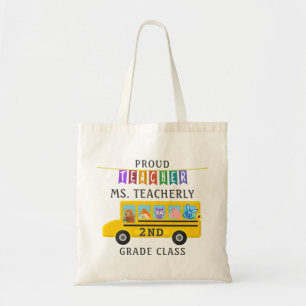 Tote Bag Autobus mignon fait sur commande d'animaux du nom