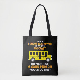 Tote Bag Autobus scolaire drôle - voiture folle d'amusement
