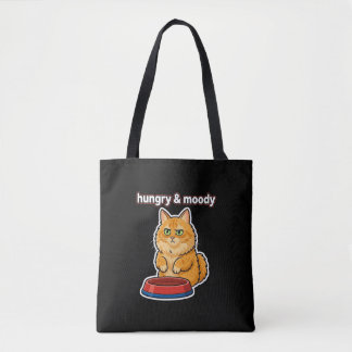 Tote Bag Autocollant de mème de chat orange mignon affamé e