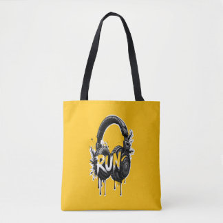 Tote Bag Autocollant Street Art Casque RUN