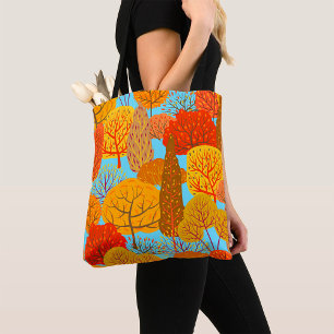 Tote Bag Automne Arbres Motif Chute Foliage