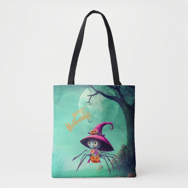 Tote Bag Automne/automne/araignée/sorcière/halloween (Devant)