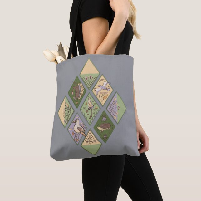 Tote Bag automne flore mignonne Fourre-tout (De près)