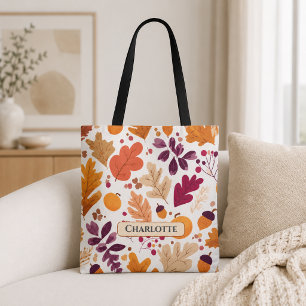 Tote Bag Automne personnalisé – Feuilles d'automne & Glands