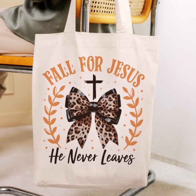 Tote Bag Automne Pour Jésus chrétien Religieux Automne (Créateur téléchargé)