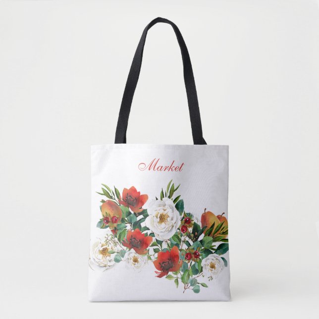 Tote Bag Automne Watercolor Market Fourre-tout (Devant)