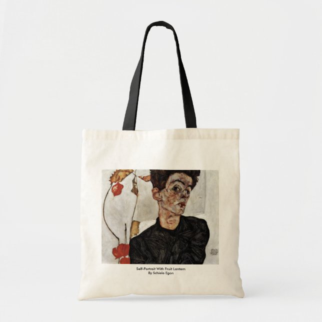 Tote Bag Autoportrait Avec Lanterne De Fruits Par Schiele E (Devant)