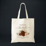 Tote Bag Autumn Boho Roses Elegant Bride Wedding Keepsake<br><div class="desc">This beautiful tote bag is perfect for carrying all of her wedding day items, and it makes a beautiful memento that she can treasure for years to come. It features a lovely boho chic floral design with a cluster of hand painted watercolor roses and leaves in warm fall or autumn...</div>