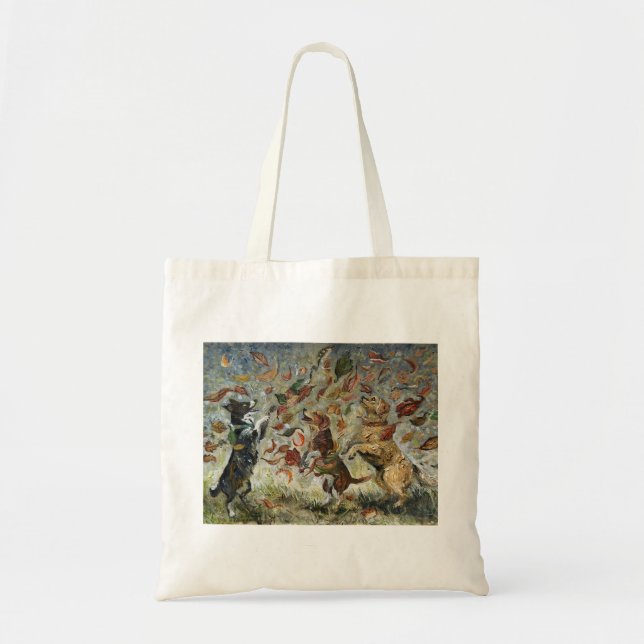 Tote Bag Autumn Tailwag Whimsical Golden Retriever Dogs (Devant)
