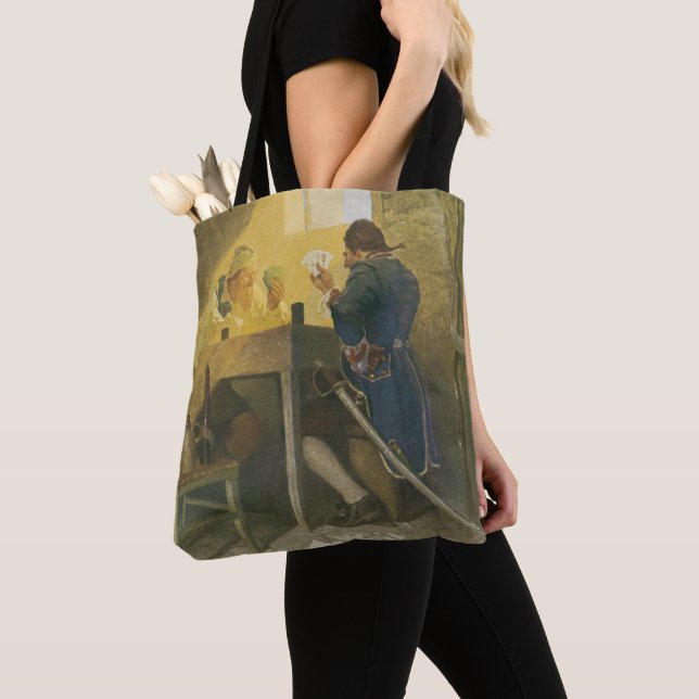 Tote Bag Aux Cartes dans la cage de Cluny par NC Wyeth (De près)