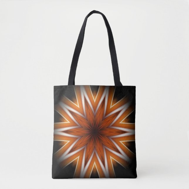 Tote Bag Avant-Garde ~ Starburst Russet Et Noir 0211 ~ (Devant)