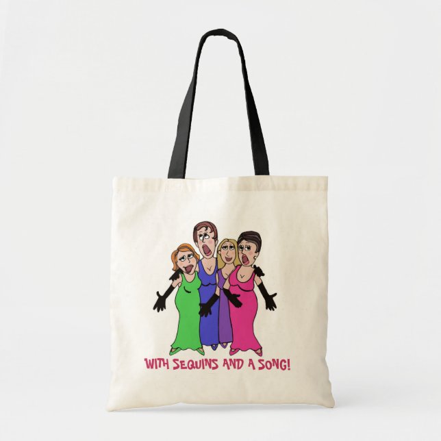 Tote Bag Avec des paillettes et la chanson ! (Devant)