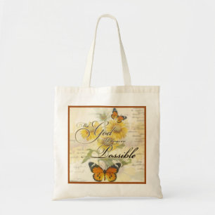 Tote Bag Avec Dieu tournesols et papillon  