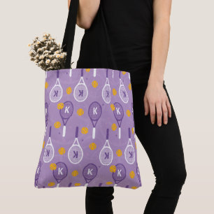 Tote Bag 😍 avec lavande monogramme et raquettes de tenni