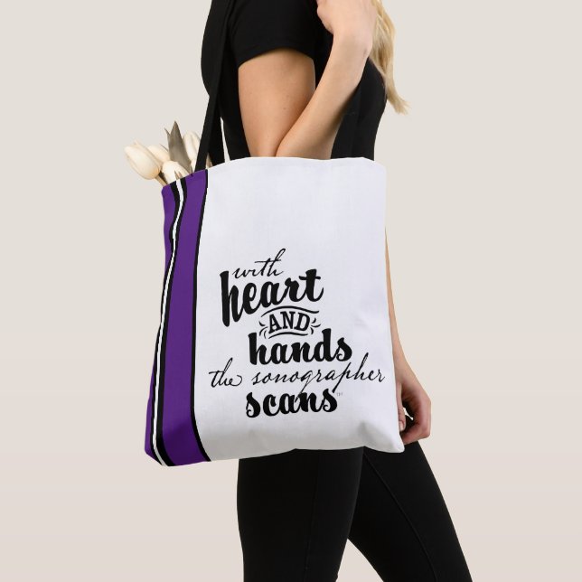 Tote Bag Avec le coeur et les mains, les scans du Sonograph (De près)