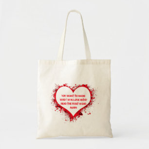 Tote Bag Avec qui je suis amoureux, texte drôle dans le coe