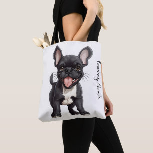 Tote Bag 🐶 Avec texte personnalisé, chiot français