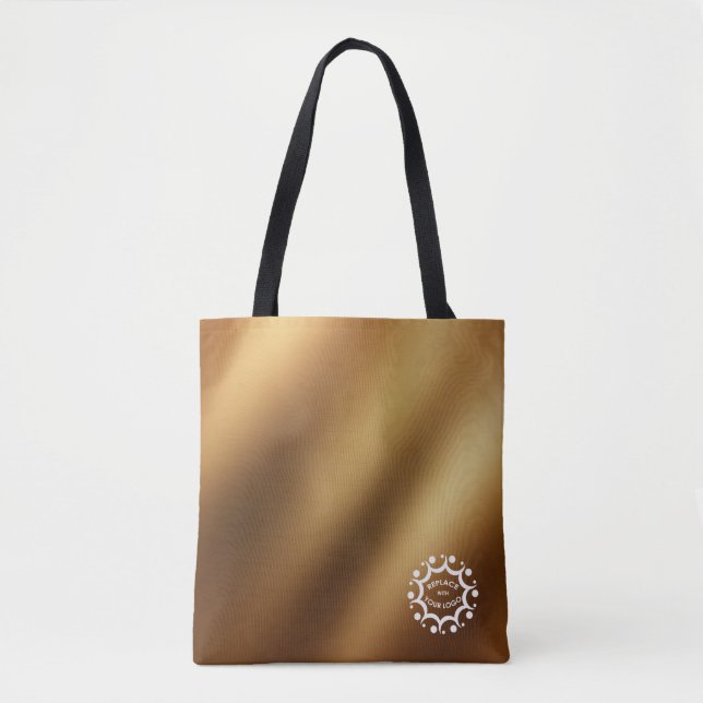 Tote Bag Avec votre logo sur l'or Smooth Faux (Devant)