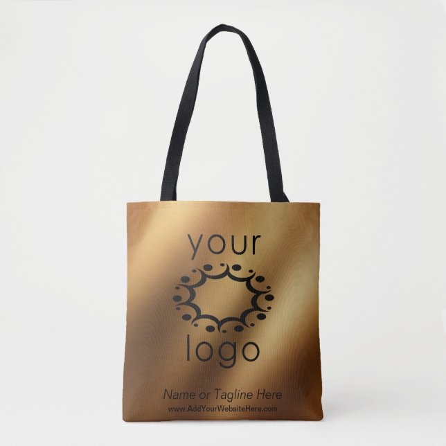 Tote Bag Avec votre logo sur l'or Smooth Faux (Devant)