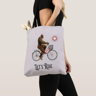 Tote Bag Aventure cycliste amusante de Bigfoot rétro