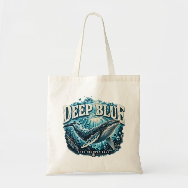 Tote Bag Aventure de baleine bleu profond Océan Clair  (Devant)