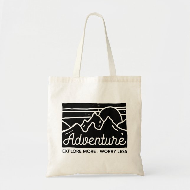 Tote Bag Aventure Explorez Plus De Souci Moins (Devant)