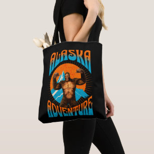 Tote Bag Aventure rétro Sasquatch de montagne en Alaska