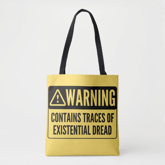 Tote Bag Avertissement Contient des Traces de Détresse Exis (Devant)