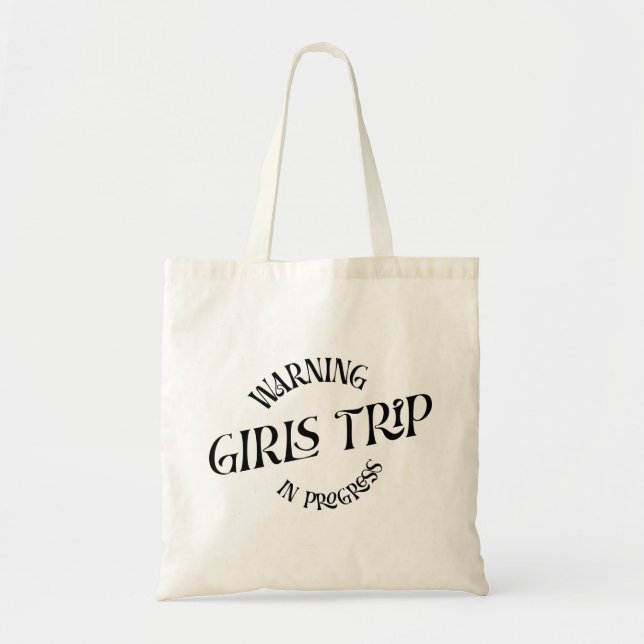 Tote Bag Avertissement Filles Voyage En Cours (Devant)