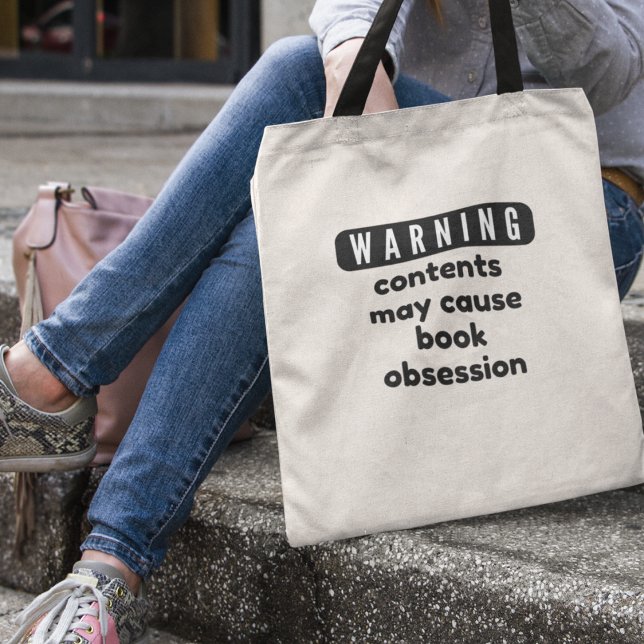 Tote Bag Avertissement Livre Obsession Livre Amateurs de li (Shop now and proudly flaunt your book obsession!)