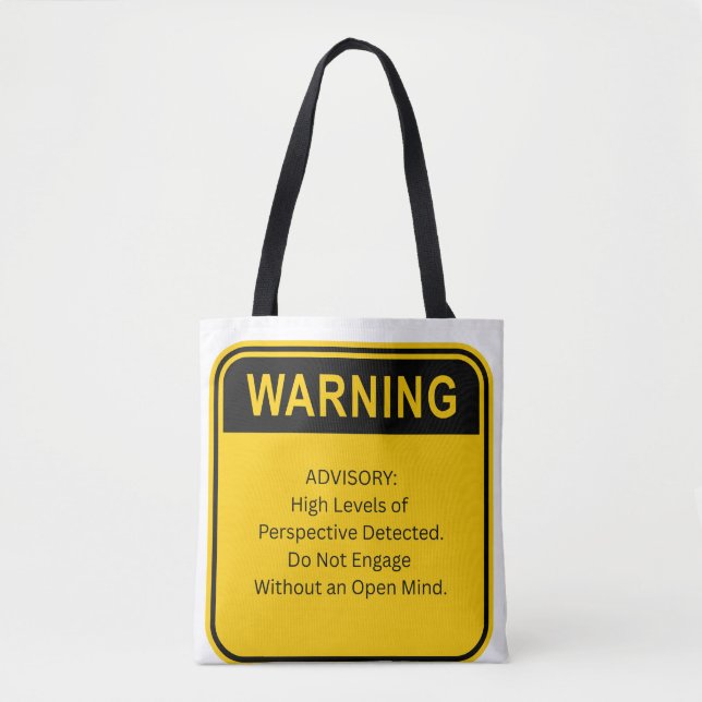 Tote Bag AVERTISSEMENT : Niveaux élevés de perspective déte (Devant)