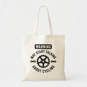Tote Bag Avertissement Peut Commencer À Parler De Cyclisme