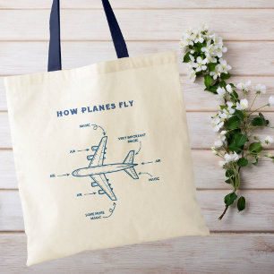Tote Bag Avion amusant comment les avions volent pilote ou