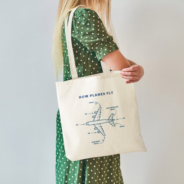 Tote Bag Avion amusant comment les avions volent pilote ou  (Créateur téléchargé)