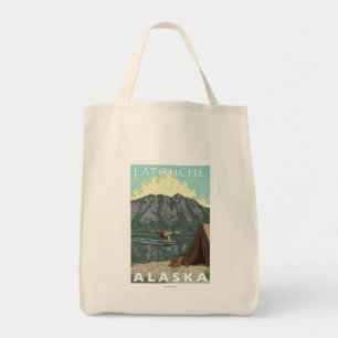 Tote Bag Avion de Bush et pêche - Latouche, Alaska