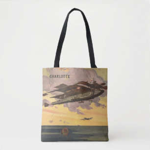Tote Bag Avion de ligne hydravion de science-fiction vintag