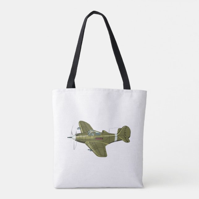 Tote Bag Avion rétro de dessin (Dos)