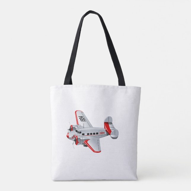 Tote Bag Avion rétro de dessin (Dos)