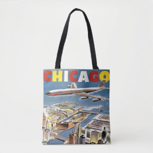 Tote Bag Avion touristique vintage Retro Chicago