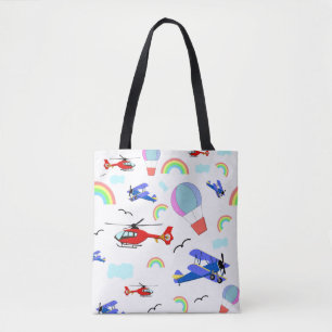 Tote Bag Avions, hélicoptères et ballons