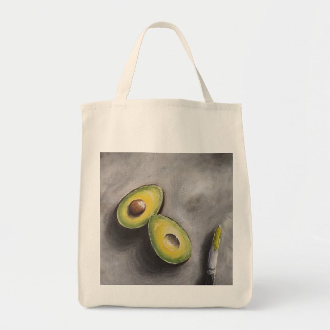 Tote Bag Avocado Art Modern Still Life Petit déjeuner Gras (Devant)
