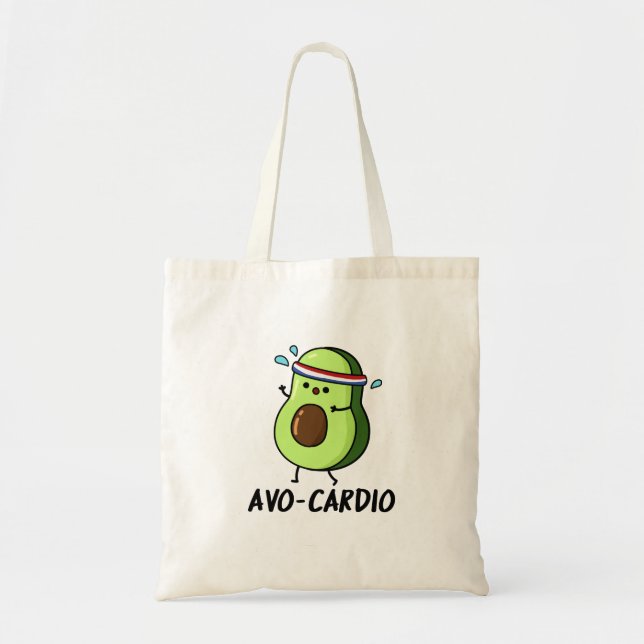 Tote Bag Avocardio Funny Excercise Avocado Pun (Devant)