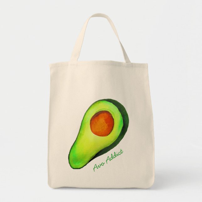 Tote Bag Avocat vert addict art mignon (Devant)