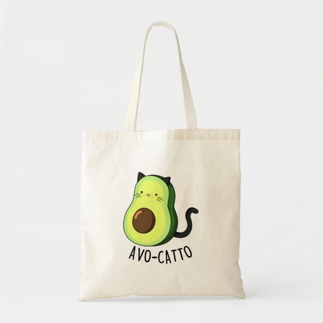 Tote Bag Avocatto Cute Avocado chat pun (Devant)