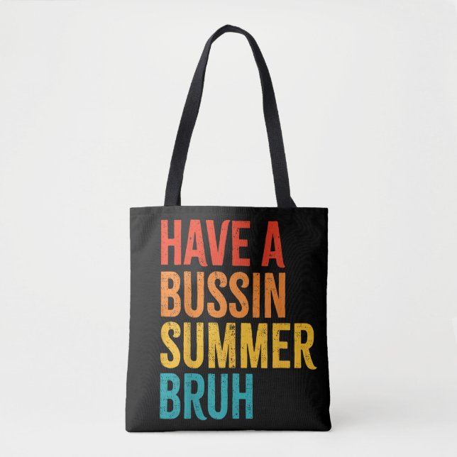 Tote Bag Avoir Un Bussin Été Bruh Retro Enseignant Dernière (Devant)