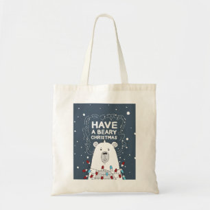 Tote Bag Avoir une béatière Noël Polar Ours Illustration